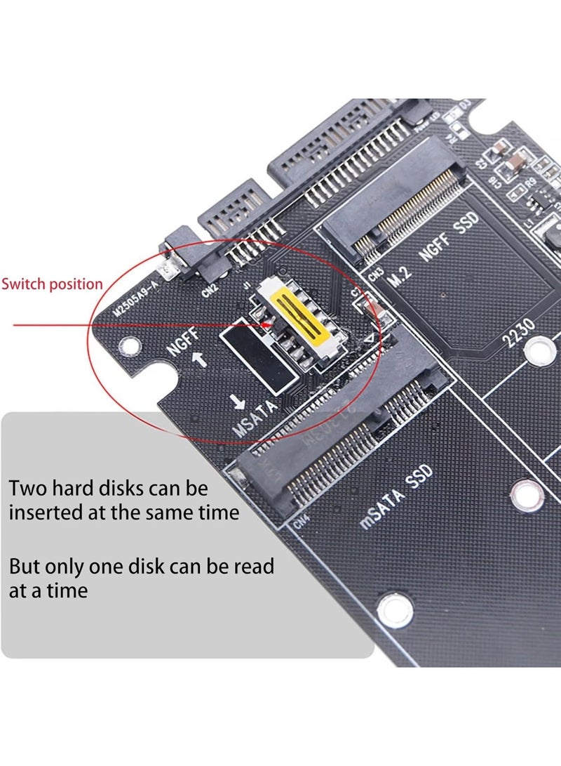 محول 2 في 1 M.2 SATA وmSATA SSD إلى 2.5 بوصة SATA 3.0 – يدعم B-Key NGFF، غير متوافق مع NVMe أو AHCI - Image 4